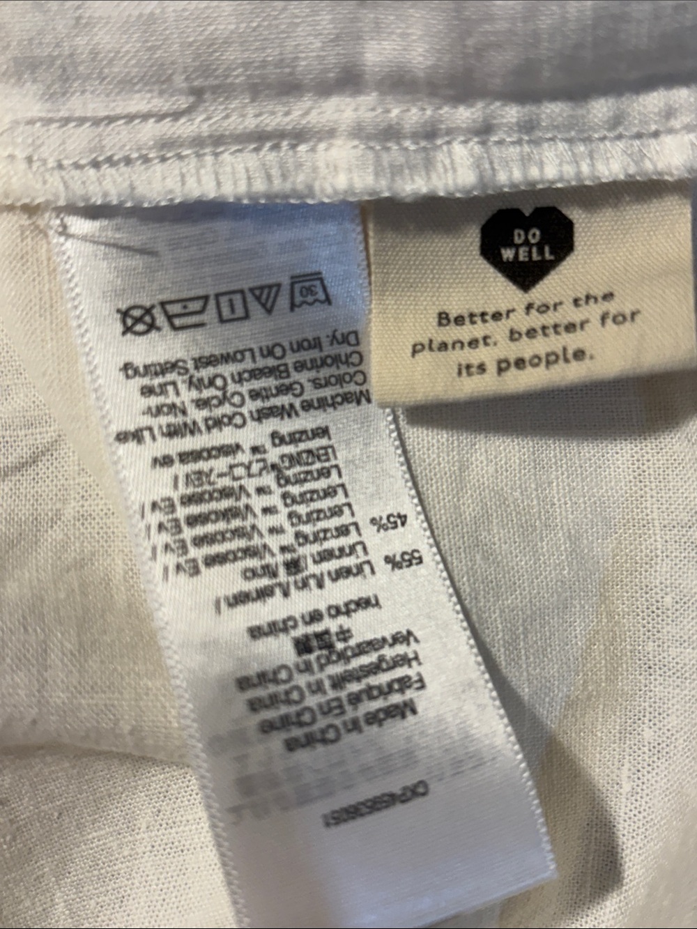 Madewell Cream Peter Pan Collar Linen Blend Ruffled-Collar Button-Up Top 6 - Picture 7 of 7
